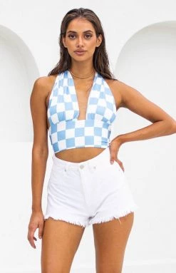 BB Exclusive Tops Hypnotize Crop Top Blue