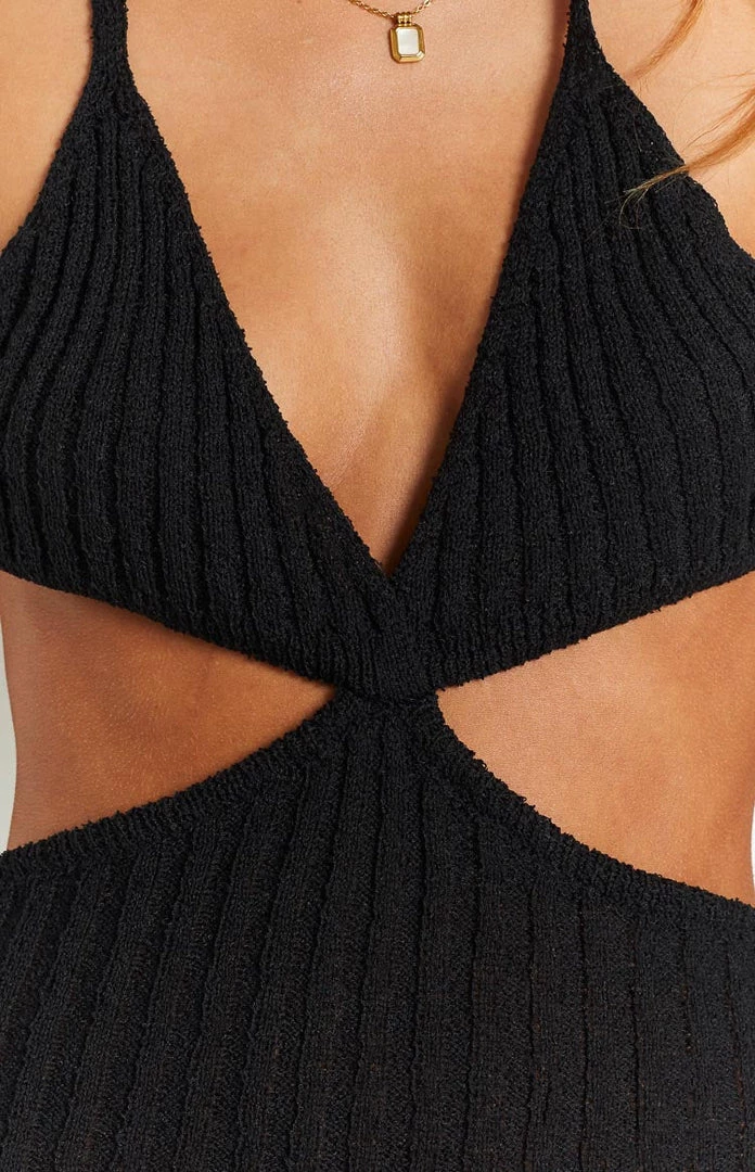 BB Exclusive Dresses Hallie Black Knit Cut Out Midi Dress 7 BB Exclusive Dresses Hallie Black Knit Cut Out Midi Dress
