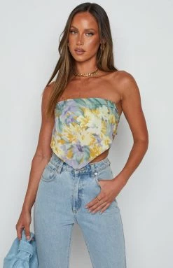 BB Exclusive Tops Hannah Floral Handkerchief Top