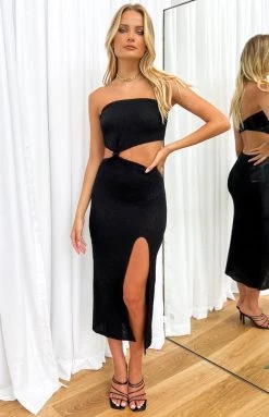 BB Exclusive New Harbour Black Midi Dress