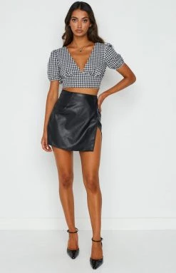 BB Exclusive Tops Harlo Mono Gingham Tie Top