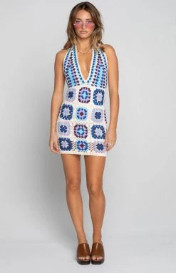 BB Exclusive Harmon Crochet Dress Blue Dresses