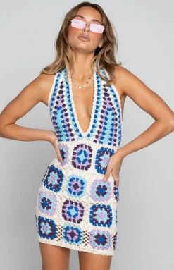 BB Exclusive Harmon Crochet Dress Blue Dresses