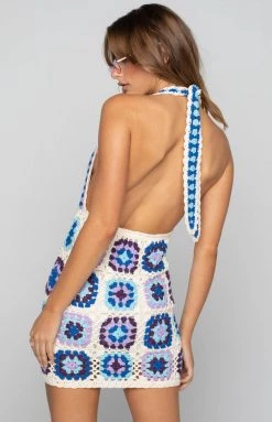 BB Exclusive Harmon Crochet Dress Blue Dresses