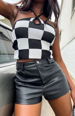 BB Exclusive Bottoms Harmony Black PU Shorts