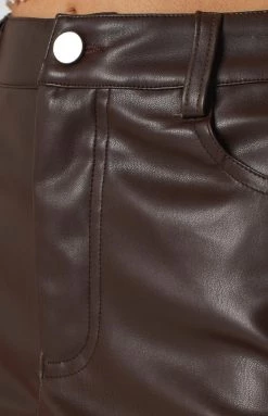 BB Exclusive Harmony Brown PU Shorts Bottoms