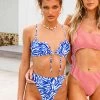 BB Exclusive New Harper Blue Zebra Tie Detail Swim Top