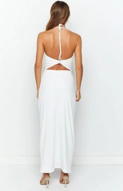 BB Exclusive Harpur White Cut Out Midi Dress Dresses