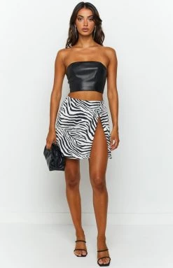 BB Exclusive Tops Hayley Black PU Corset Top