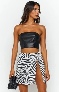 BB Exclusive Tops Hayley Black PU Corset Top