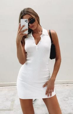 BB Exclusive Dresses Hazel Collared Mini Dress White