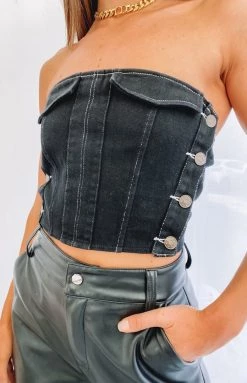 Lioness Heavy Metal Tube Top Black