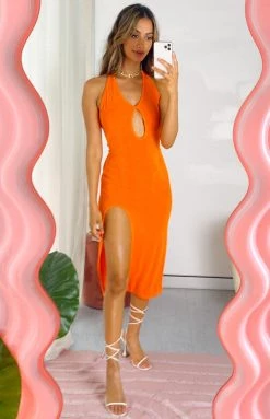 BB Exclusive Helena Midi Dress Orange