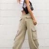 Beginning Boutique Helley Khaki Cargo Pants Bottoms
