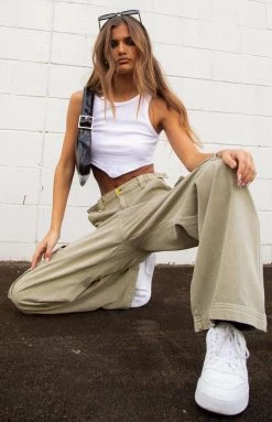 Beginning Boutique Helley Khaki Cargo Pants Bottoms