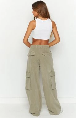 Beginning Boutique Helley Khaki Cargo Pants Bottoms