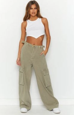 Beginning Boutique Helley Khaki Cargo Pants Bottoms