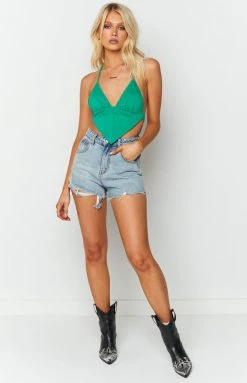 BB Exclusive Tops Herston Green Crop Top