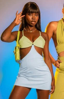 BB Exclusive Hilton Mini Dress Green Dresses