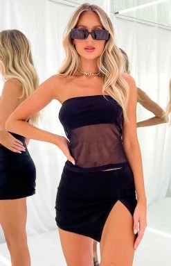 BB Exclusive Tops Hilux Black Mesh Bandeau Top