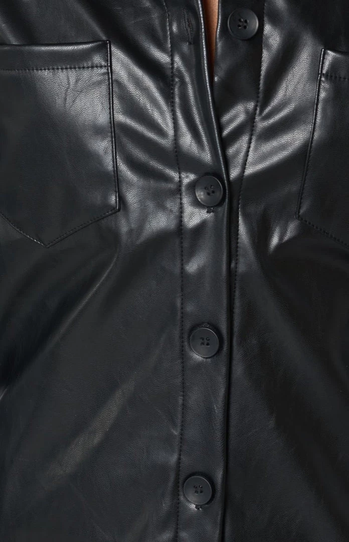 Beginning Boutique Dresses History PU Shirt Dress Black 7 Beginning Boutique Dresses History PU Shirt Dress Black