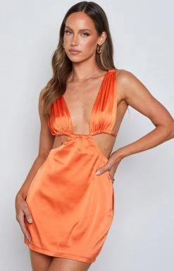BB Exclusive Holly Orange Cut Out Dress