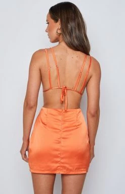 BB Exclusive Holly Orange Cut Out Dress