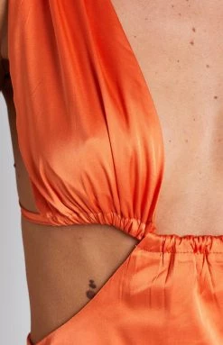 BB Exclusive Holly Orange Cut Out Dress