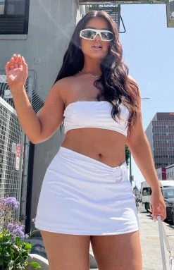 BB Exclusive Honey White Mini Skirt
