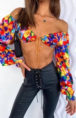 BB Exclusive Tops Houston Crop Top Multi Floral