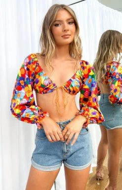 BB Exclusive Tops Houston Crop Top Multi Floral
