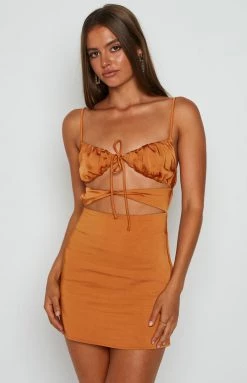 BB Exclusive Hyacinth Tie Mini Dress Orange