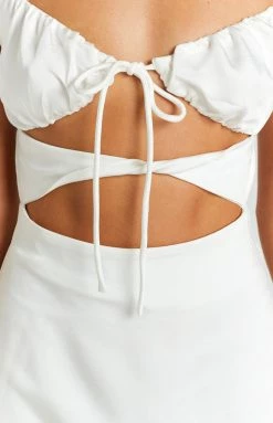 BB Exclusive Hyacinth Tie Mini Dress White Dresses