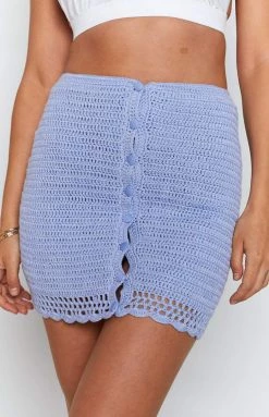 BB Exclusive Ingrid Crochet Mini Skirt Blue