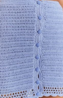BB Exclusive Ingrid Crochet Mini Skirt Blue