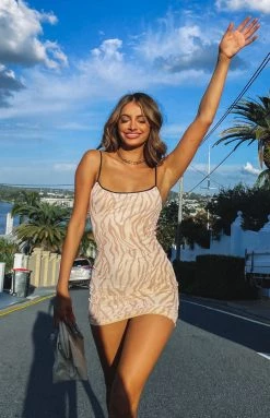 BB Exclusive Dresses Inappropriate Behaviour Mini Dress Neutral