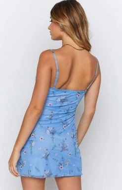 BB Exclusive Indiana Mini Dress Blue Floral Dresses