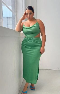 BB Exclusive Ingrid Green Maxi Skirt