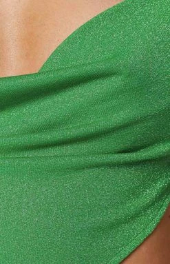 BB Exclusive Ingrid Green Halter Top