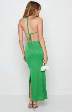 BB Exclusive Ingrid Green Maxi Skirt