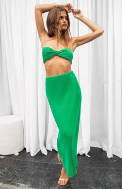 Beginning Boutique Bottoms Ira Green Midi Skirt