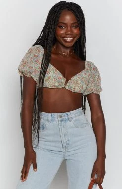 BB Exclusive Irina Puff Sleeve Top Print