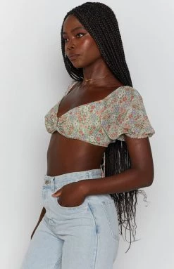 BB Exclusive Irina Puff Sleeve Top Print