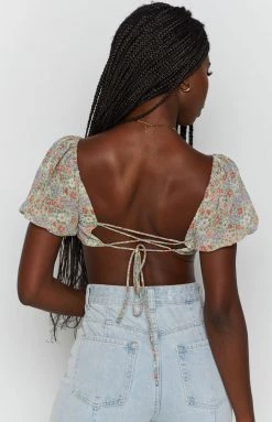 BB Exclusive Irina Puff Sleeve Top Print