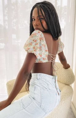 BB Exclusive Irina Puff Sleeve Top Print