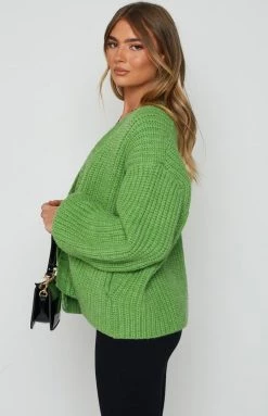 BB Exclusive Islander Green Oversized Cardi