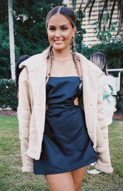 Beginning Boutique Isona Cream Shearling Jacket New