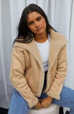 Beginning Boutique Isona Cream Shearling Jacket New 16 Beginning Boutique Isona Cream Shearling Jacket New
