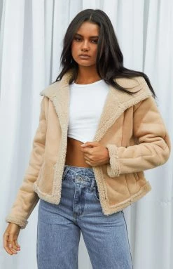 Beginning Boutique Isona Cream Shearling Jacket New 15 Beginning Boutique Isona Cream Shearling Jacket New