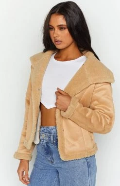 Beginning Boutique Isona Cream Shearling Jacket New 19 Beginning Boutique Isona Cream Shearling Jacket New